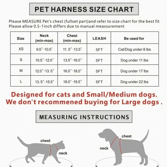 Pet Harness Set | 2 pack | Dog Cat Large Pink Black Leash TruksPet - Picture 8 of 8